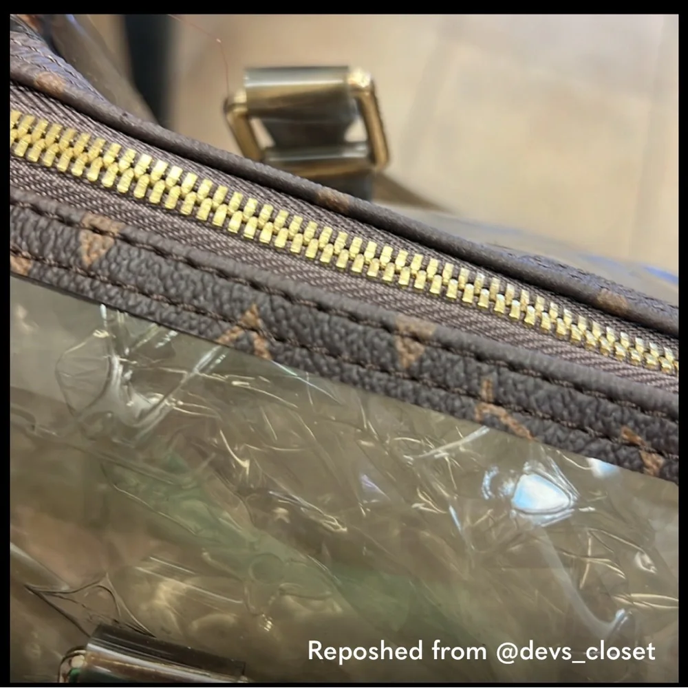 Brown clear satchel bag with Twilly - Picture 4 of 15